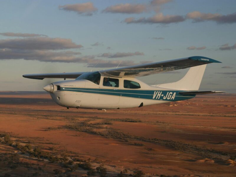 Flight over the desert