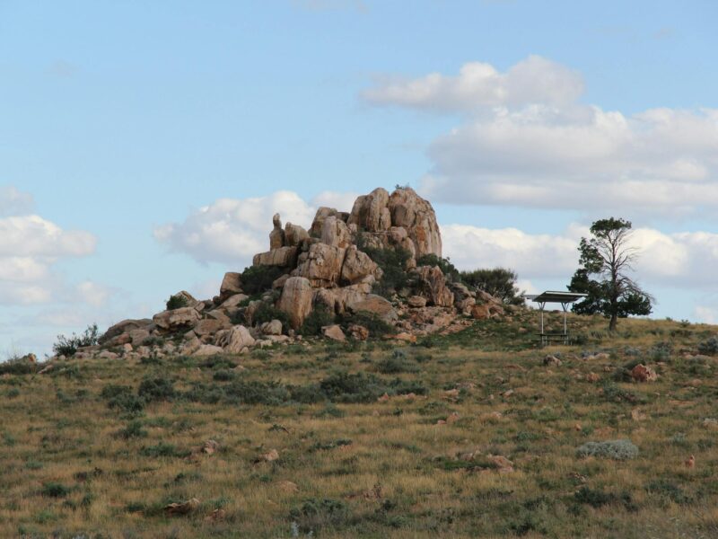 Castle Rock a hard rock formation which which grows in the evening after a hot day.