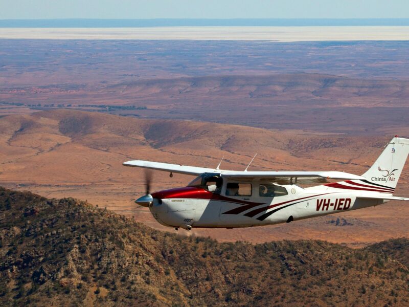 Chinta Air, the scenic flight specialists, flying above Wilpena Pound.