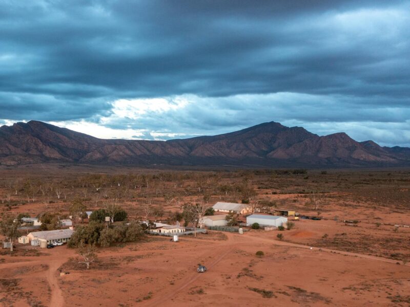 aerial shot of the homestead and accommodation area