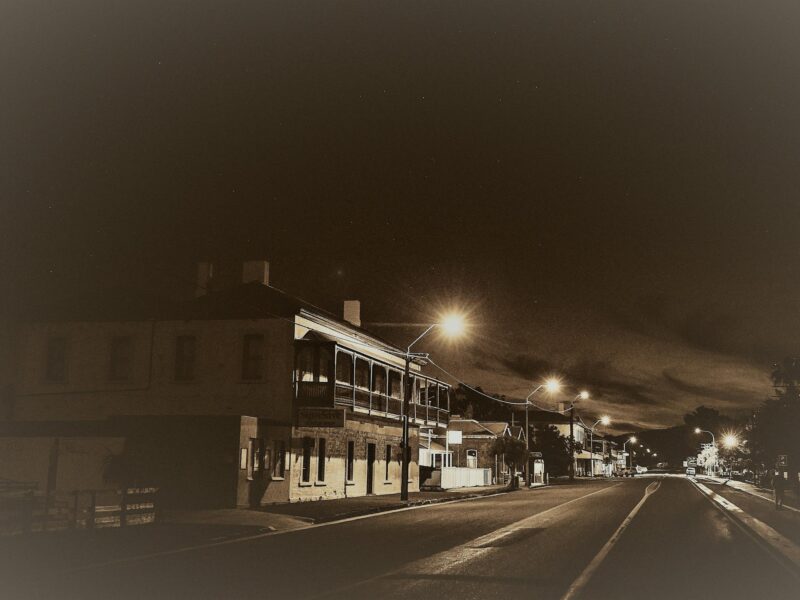 Black and white photograph depicting the four hotels of Quorn on Railway Terrace