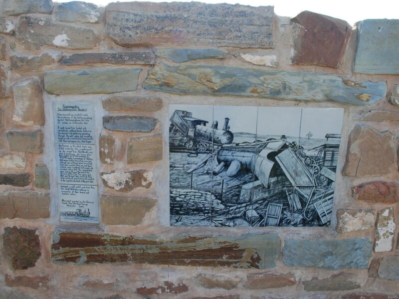 the memorial at Walloway telling people about the crash