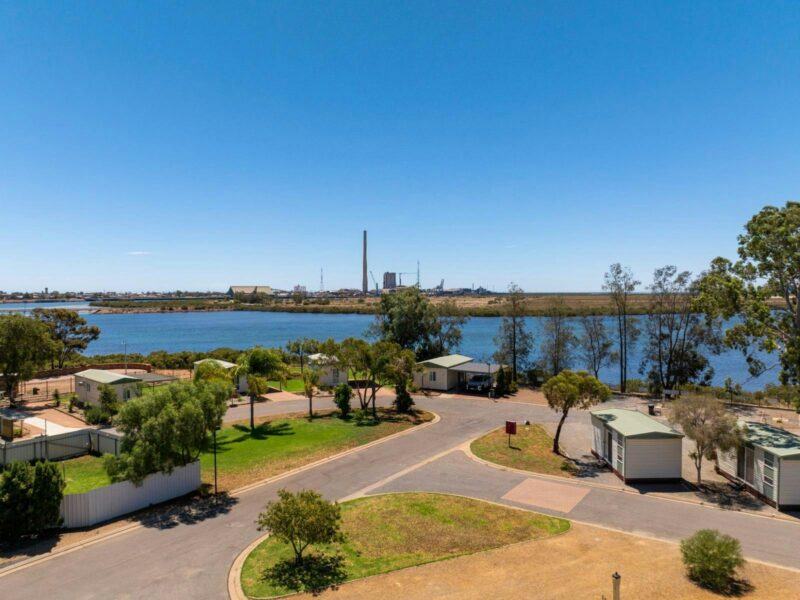ATDW Port Pirie Beach Caravan Park.jpeg Aerial photo of park