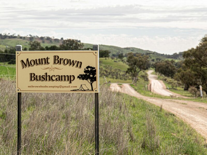 ATDW Mt Brown Bush Camping.jpeg The turn off to Mt Brown Bush Camping on the Gunyah Road