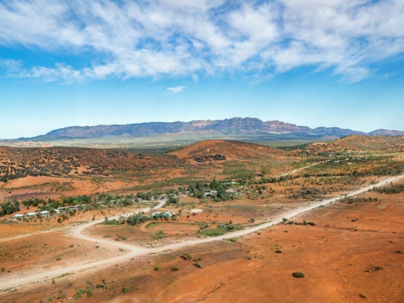 Aerial view from plane of Rawnsley Park Station