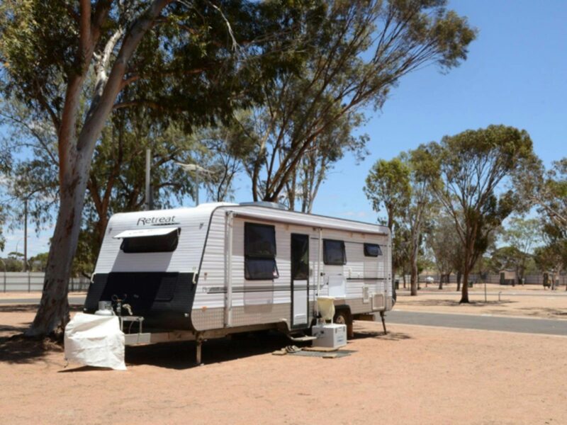 Discovery Parks - Port Augusta. Parked Caravan.