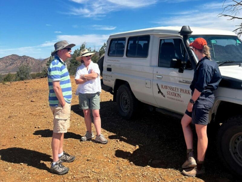 Two guests on a 4WD guided tour with Rawnsley Park Station